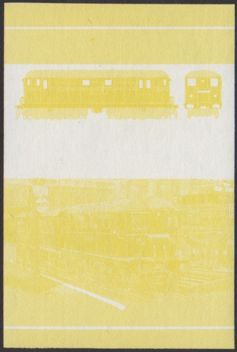 Funafuti 2nd Series 60c 1920 Sherlock Holmes Bo-Bo Locomotive Stamp Yellow Stage Color Proof