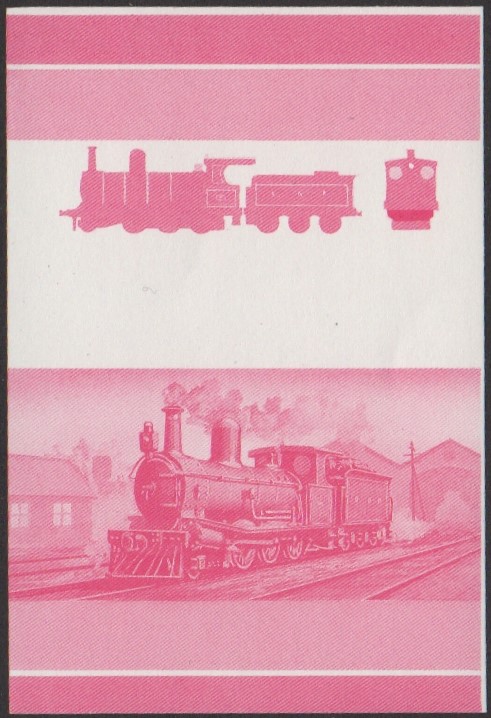 Funafuti 3rd Series 15c 1885 S.A.R. Class Y 2-6-0 Locomotive Stamp Red Stage Color Proof