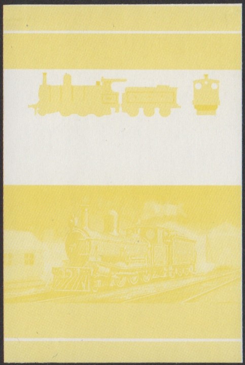 Funafuti 3rd Series 15c 1885 S.A.R. Class Y 2-6-0 Locomotive Stamp Yellow Stage Color Proof