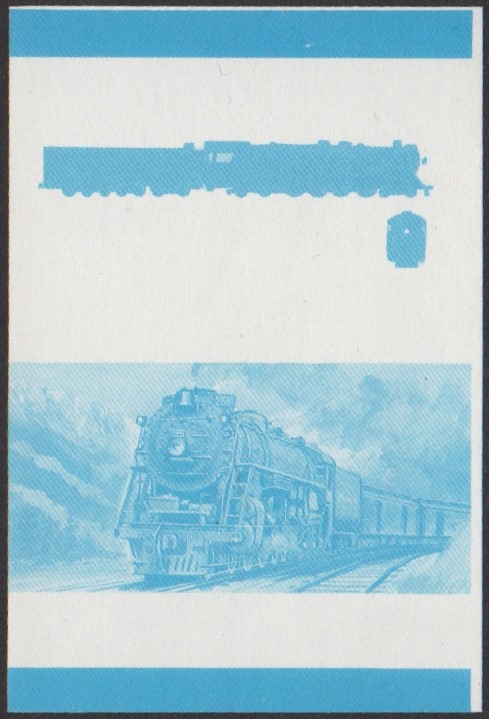 Funafuti 3rd Series 40c 1926 Northern Pacific Class A5 4-8-4 Locomotive Stamp Blue Stage Color Proof