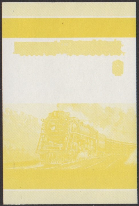 Funafuti 3rd Series 40c 1926 Northern Pacific Class A5 4-8-4 Locomotive Stamp Yellow Stage Color Proof