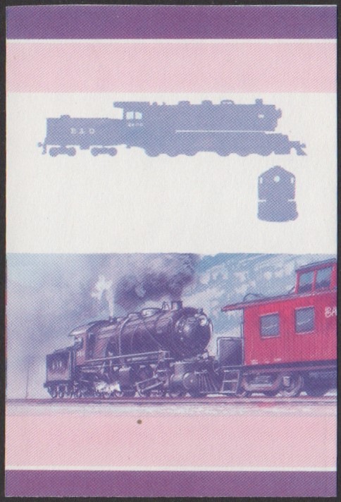 Funafuti 4th Series $1.50 1904 B&O Class DD-1 no. 2400 Old Maud 0-6-6-0 Locomotive Stamp Blue-Red Stage Color Proof