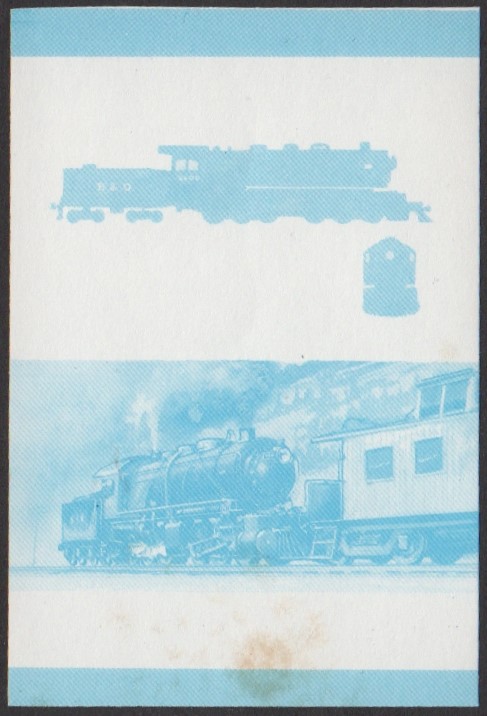 Funafuti 4th Series $1.50 1904 B&O Class DD-1 no. 2400 Old Maud 0-6-6-0 Locomotive Stamp Blue Stage Color Proof