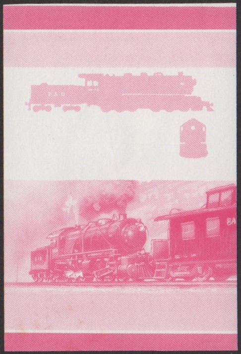 Funafuti 4th Series $1.50 1904 B&O Class DD-1 no. 2400 Old Maud 0-6-6-0 Locomotive Stamp Red Stage Color Proof