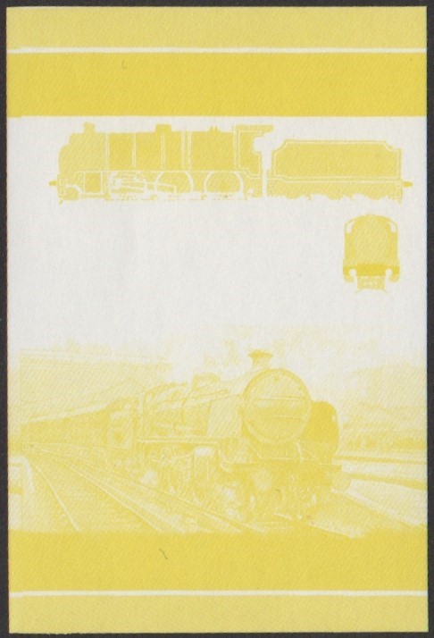 Funafuti 4th Series 20c 1928 Class U No. 1618 2-6-0 Locomotive Stamp Yellow Stage Color Proof