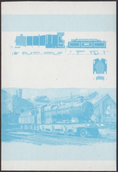 Funafuti 4th Series 40c 1900 Aberdare Class 2600 2-6-0 Locomotive Stamp Blue Stage Color Proof
