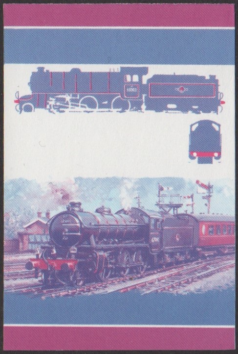 Funafuti 4th Series 60c 1949 Class K1 2-6-0 Locomotive Stamp Blue-Red Stage Color Proof