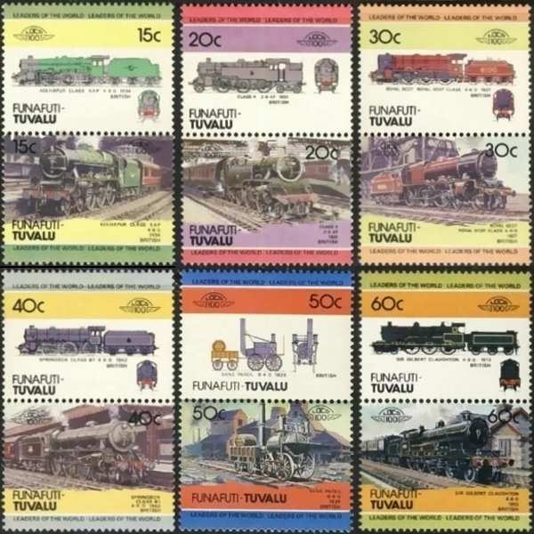 1984 Funafuti Leaders of the World, Locomotives (1st series) Stamps