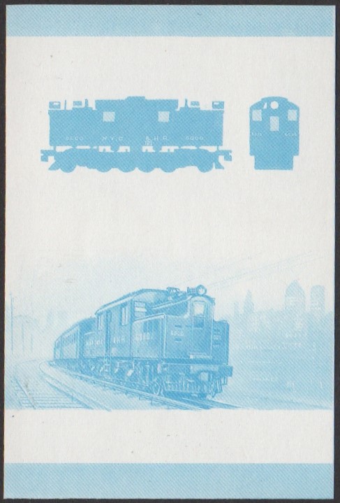Nanumaga 1st Series 10c 1906 NYC & HR Class S 1-Do-1 Locomotive Stamp Blue Stage Color Proof