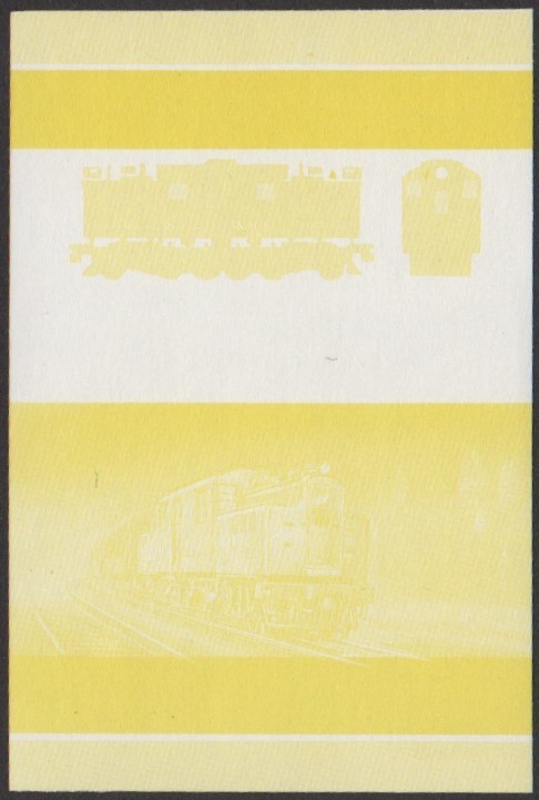Nanumaga 1st Series 10c 1906 NYC & HR Class S 1-Do-1 Locomotive Stamp Yellow Stage Color Proof