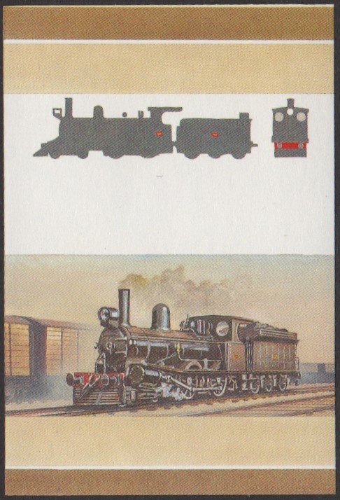 Nanumaga 1st Series 25c 1884 T.R. Class B 4-4-0 Locomotive Stamp All Colors Stage Color Proof