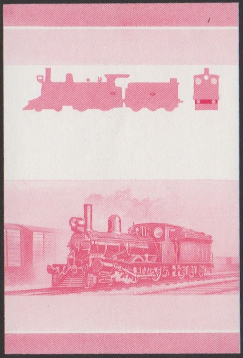 Nanumaga 1st Series 25c 1884 T.R. Class B 4-4-0 Locomotive Stamp Red Stage Color Proof