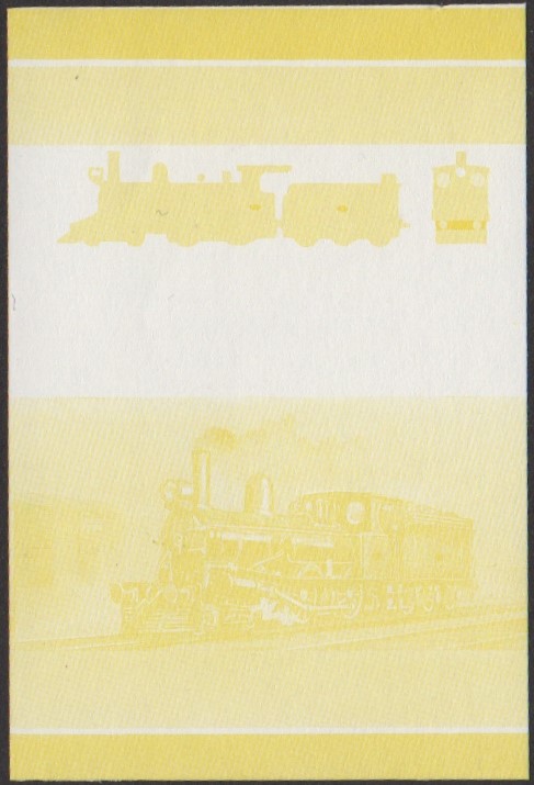 Nanumaga 1st Series 25c 1884 T.R. Class B 4-4-0 Locomotive Stamp Yellow Stage Color Proof
