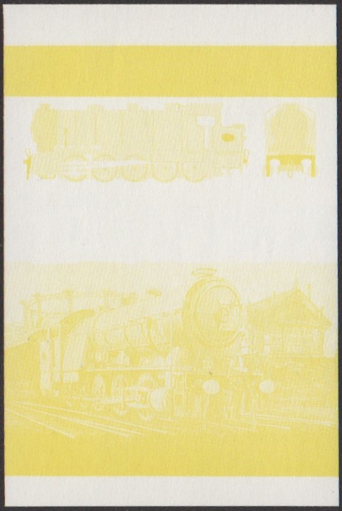 Nanumaga 1st Series 50c 1902 Decapod 0-10-0 Locomotive Stamp Yellow Stage Color Proof
