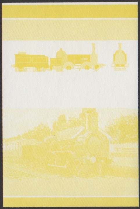 Nanumaga 1st Series 60c 1846 Coppernob 0-4-0 Locomotive Stamp Yellow Stage Color Proof