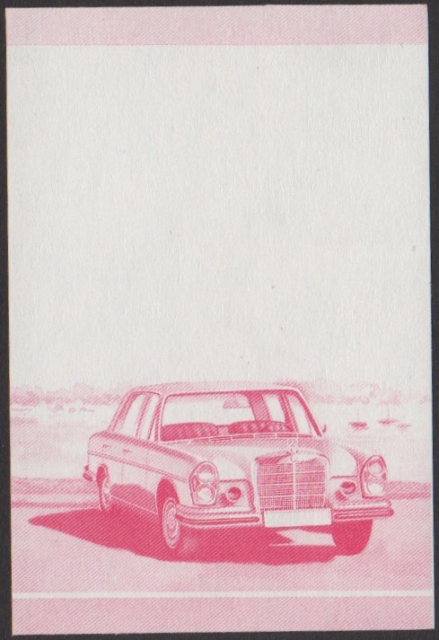 Nanumaga 2nd Series $1.00 1968 Mercedes 300 SEL Automobile Stamp Red Stage Color Proof