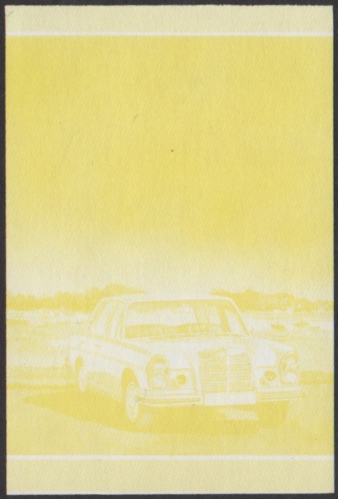 Nanumaga 2nd Series $1.00 1968 Mercedes 300 SEL Automobile Stamp Yellow Stage Color Proof