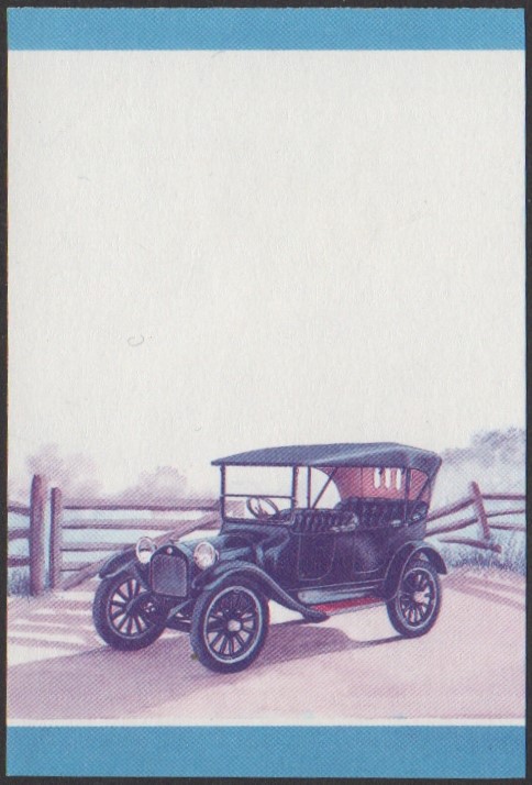 Nanumaga 2nd Series 10c 1915 Dodge 4 Cylinder Touring Car Automobile Stamp Blue-Red Stage Color Proof