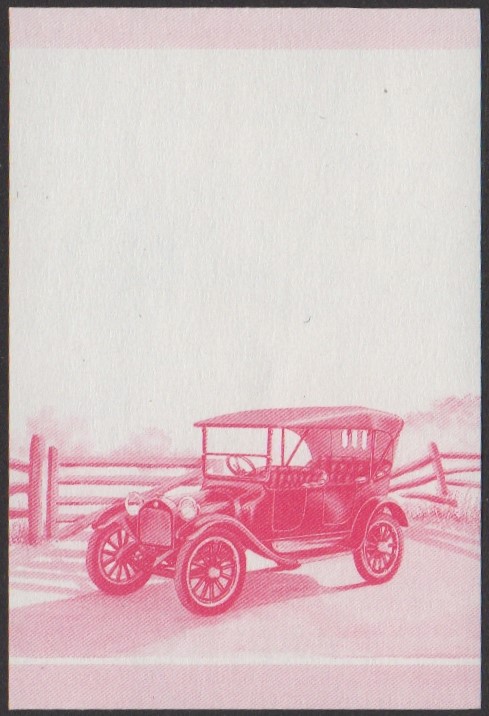 Nanumaga 2nd Series 10c 1915 Dodge 4 Cylinder Touring Car Automobile Stamp Red Stage Color Proof