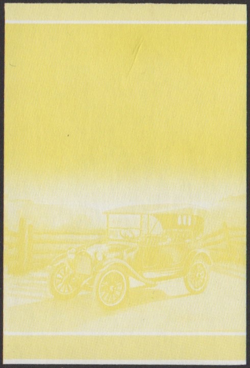 Nanumaga 2nd Series 10c 1915 Dodge 4 Cylinder Touring Car Automobile Stamp Yellow Stage Color Proof