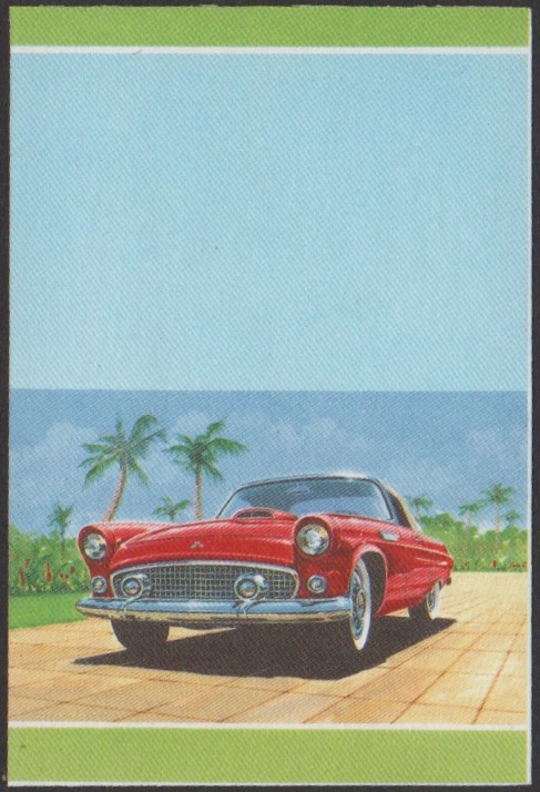 Nanumaga 2nd Series 5c 1955 Ford Thunderbird Automobile Stamp All Colors Stage Color Proof