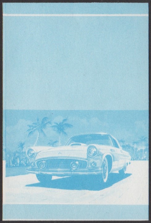Nanumaga 2nd Series 5c 1955 Ford Thunderbird Automobile Stamp Blue Stage Color Proof