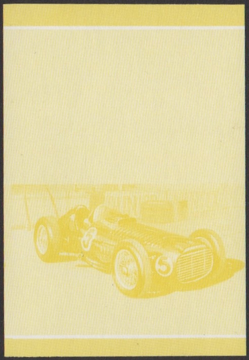 Nanumaga 3rd Series $1.00 1953 BRM V-16 Automobile Stamp Yellow Stage Color Proof