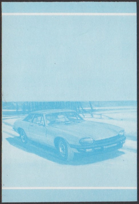 Nanumaga 3rd Series 10c 1976 Jaguar XJ-S Automobile Stamp Blue Stage Color Proof