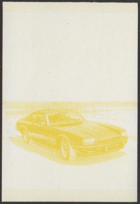 Nanumaga 3rd Series 10c 1976 Jaguar XJ-S Automobile Stamp Yellow Stage Color Proof