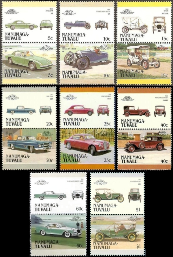 1987 Nanumaga Leaders of the World, Automobiles (4th series) Stamps