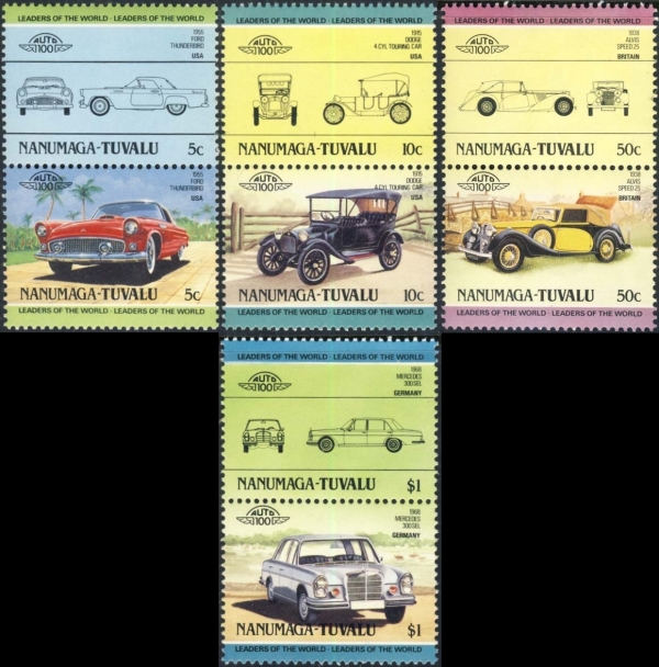 1984 Nanumaga Leaders of the World, Automobiles (2nd series) Stamps