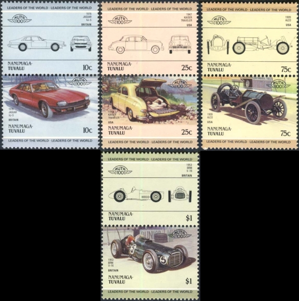 1985 Nanumaga Leaders of the World, Automobiles (3rd series) Stamps