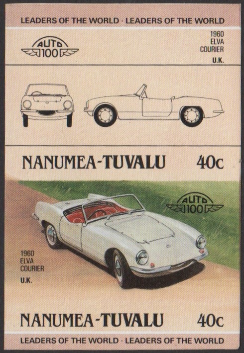 Nanumea 1st Series 40c 1960 Elva Courier Automobile Stamp Final Stage Color Proof