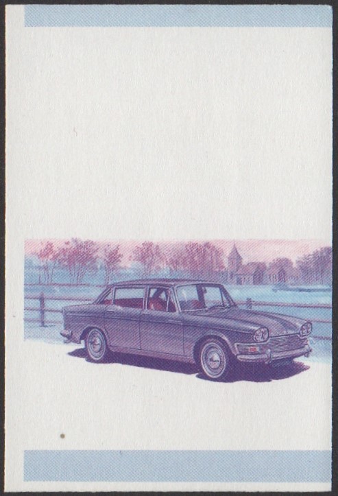 Nanumea 1st Series 5c 1965 Humber Supersnipe Automobile Stamp Blue-Red Stage Color Proof