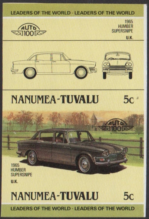Nanumea 1st Series 5c 1965 Humber Supersnipe Automobile Stamp Final Stage Color Proof