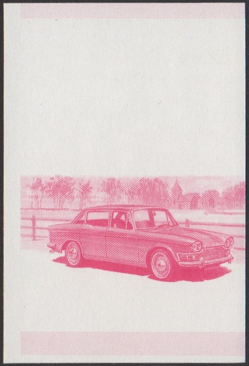 Nanumea 1st Series 5c 1965 Humber Supersnipe Automobile Stamp Red Stage Color Proof
