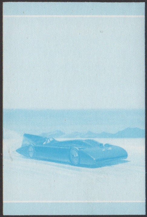 Nanumea 1st Series 60c 1935 Bluebird V (LSR) Automobile Stamp Blue Stage Color Proof
