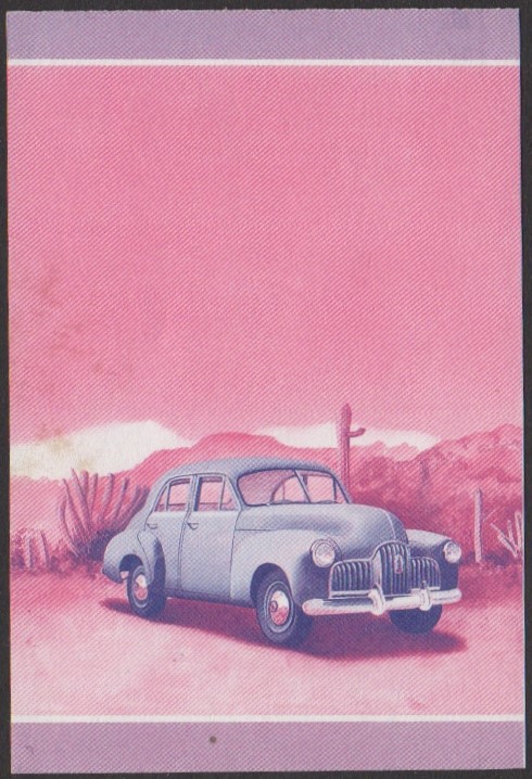 Nanumea 2nd Series 15c 1948 Holden FX 2.1 Litre Sedan Automobile Stamp Blue-Red Stage Color Proof