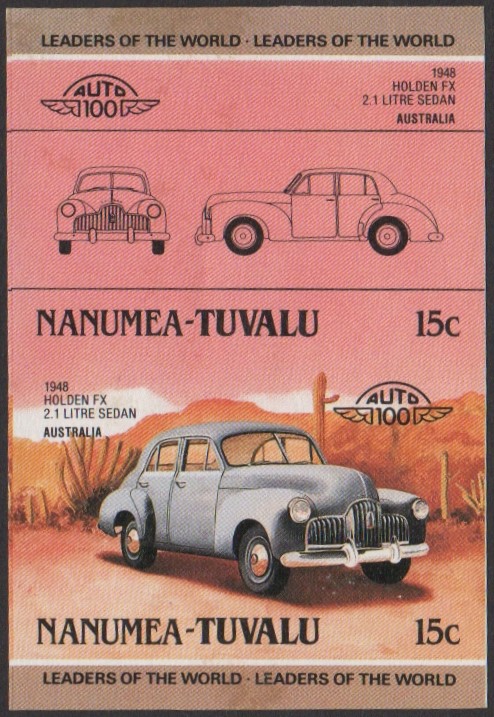 Nanumea 2nd Series 15c 1948 Holden FX 2.1 Litre Sedan Automobile Stamp Final Stage Color Proof