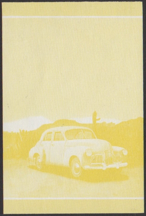Nanumea 2nd Series 15c 1948 Holden FX 2.1 Litre Sedan Automobile Stamp Yellow Stage Color Proof