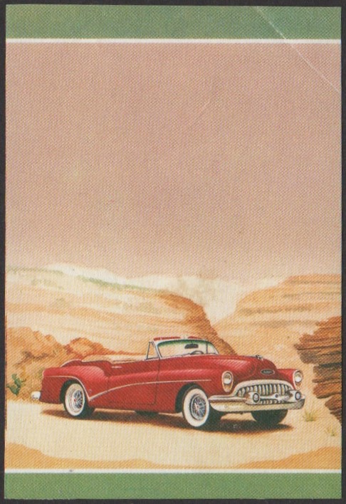 Nanumea 2nd Series 20c 1953 Buick Skylark Automobile Stamp All Colors Stage Color Proof