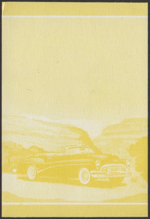 Nanumea 2nd Series 20c 1953 Buick Skylark Automobile Stamp Yellow Stage Color Proof