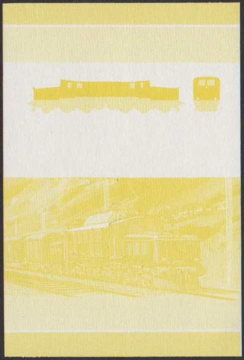 Nanumea 2nd Series 1c 1940 Class E94 Co-Co Locomotive Stamp Yellow Stage Color Proof