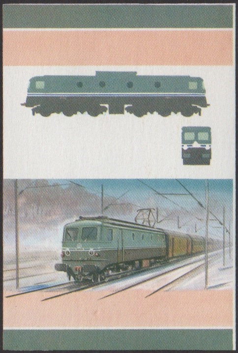 Nanumea 2nd Series 35c 1952 S.N.C.F. CC 7121 Co-Co Locomotive Stamp All Colors Stage Color Proof