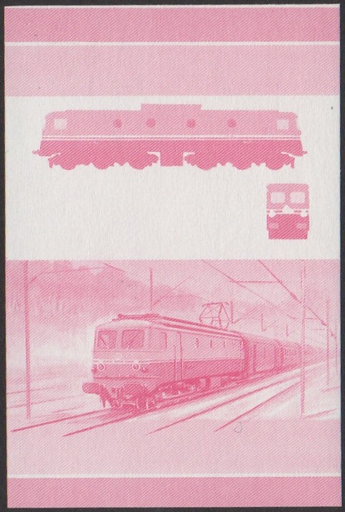 Nanumea 2nd Series 35c 1952 S.N.C.F. CC 7121 Co-Co Locomotive Stamp Red Stage Color Proof