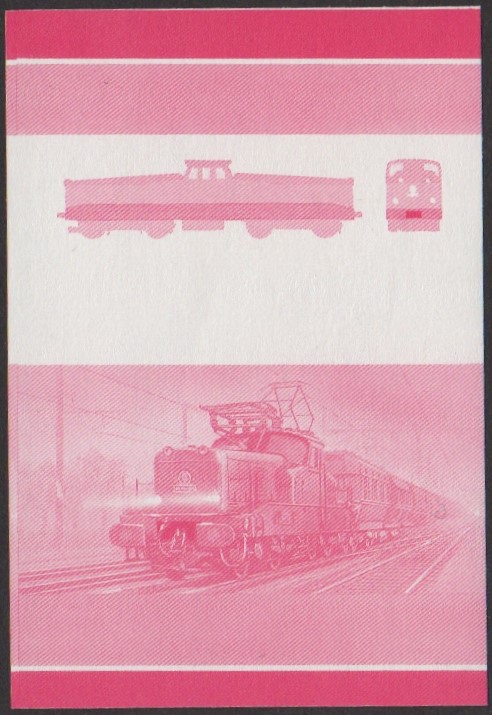 Nanumea 2nd Series 50c 1954 S.N.C.F. Class BB 1200 Bo-Bo Locomotive Stamp Red Stage Color Proof