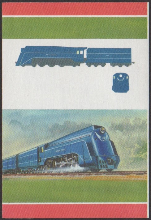 Nanumea 2nd Series 60c 1928 V.R. Class S Matthew Flinders 4-6-2 Locomotive Stamp All Colors Stage Color Proof