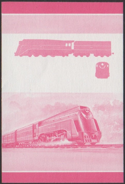Nanumea 2nd Series 60c 1928 V.R. Class S Matthew Flinders 4-6-2 Locomotive Stamp Red Stage Color Proof