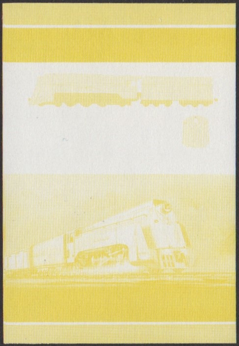 Nanumea 2nd Series 60c 1928 V.R. Class S Matthew Flinders 4-6-2 Locomotive Stamp Yellow Stage Color Proof