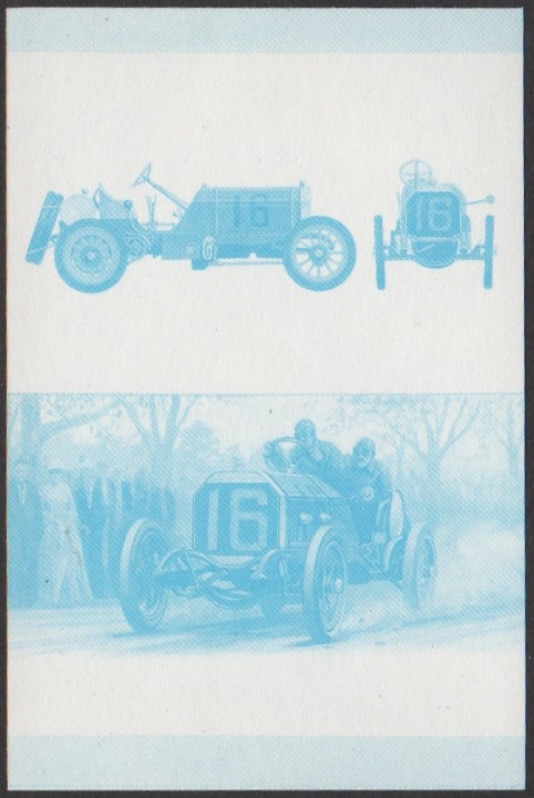 Nanumea 3rd Series $2.00 1908 Locomobile 'Old Sixteen' Automobile Stamp Blue Stage Color Proof